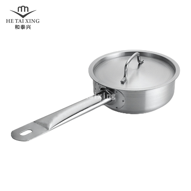 Commercial Tri-ply Sauce Pot With Lid Optimal For Induction Saucepan