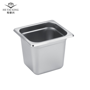 Japan Type Food Serving Gastronorm Container 1/6 Size 150mm Deep Stainless Steel Food Storage Containers for Catering Utensils